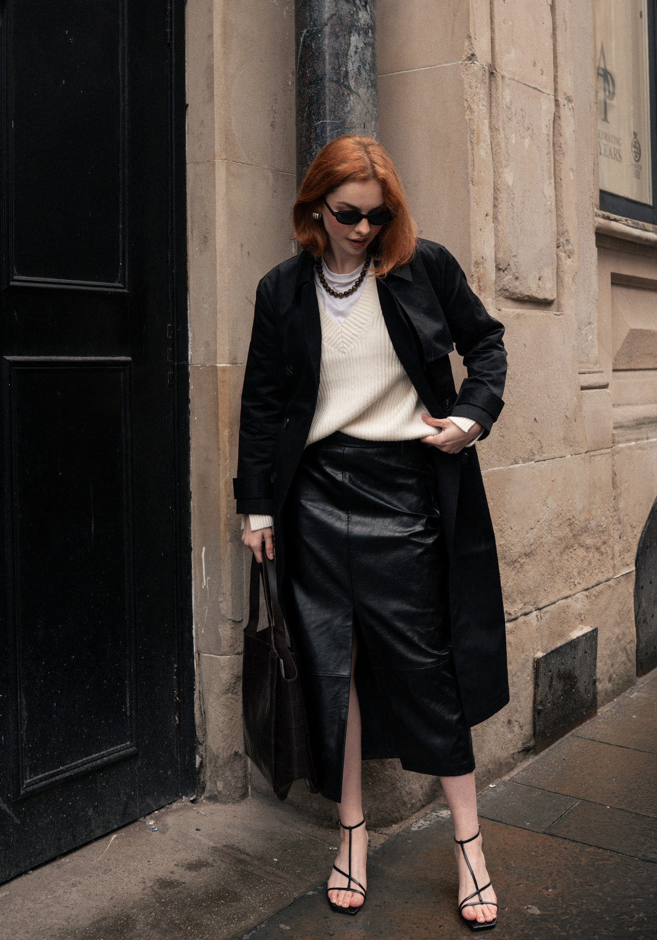 V-Neck Cashmere-Wool Jumper Winter White