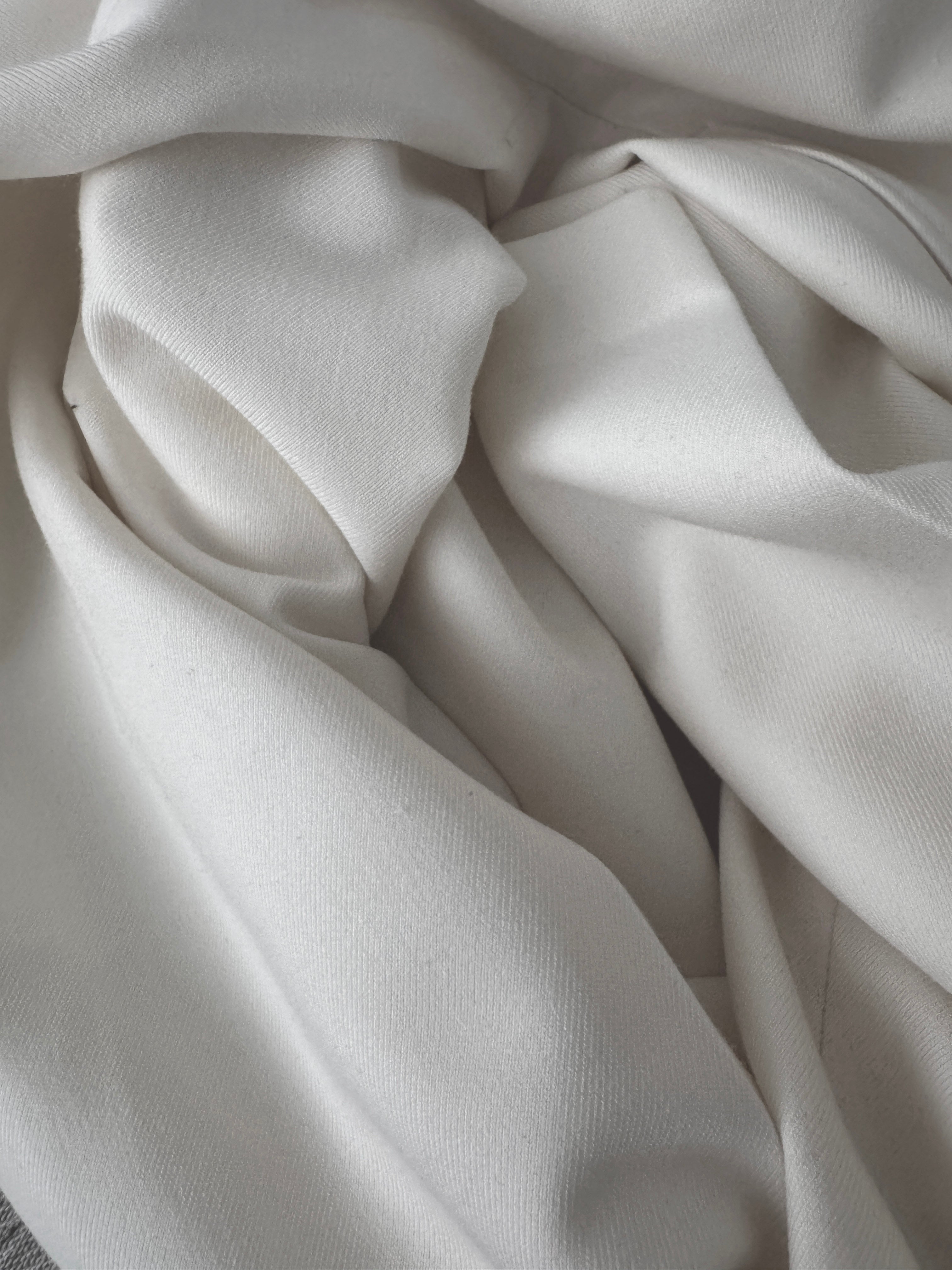 Close-up of white fabric with folds